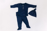 Top & Bottom Outfit and Hat Set (Newborn - 3 mo.) Navy Blue