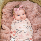 Peach Posey Knit Swaddle Blanket