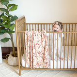 Peach Posey Knit Swaddle Blanket